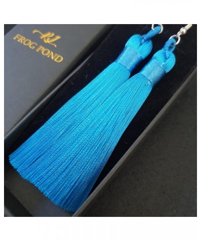 Charms Boho Silk Thread Long Tassel Dangle Drop Fringe Earrings Fabric Vintage Eardrop Turquoise $9.82 Earrings