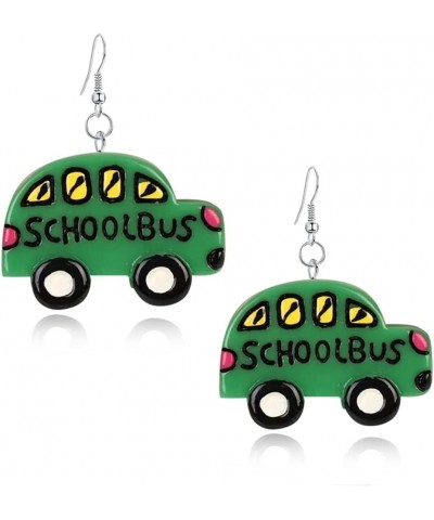 CHUNYANAN Lovely Simulation School Bus Dangle Earrings Resin Cartoon Car Children Funny Earrings For Women Girls Jewelry gree...