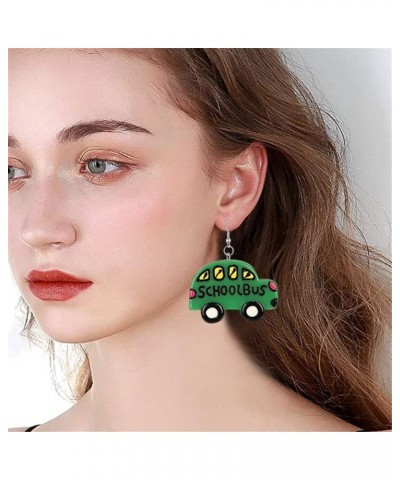 CHUNYANAN Lovely Simulation School Bus Dangle Earrings Resin Cartoon Car Children Funny Earrings For Women Girls Jewelry gree...