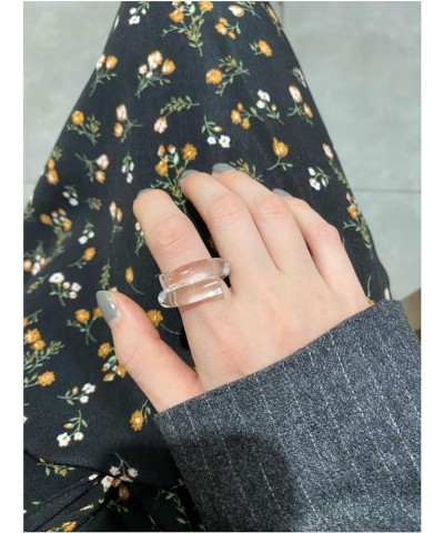 Transparent acrylic color resin ring female fashion personality Picture 1 $7.20 Rings