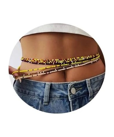 Waist Beads 9Pcs African Layered Ajustable Belly Chain Belly Beads WaistBeach Body chain Waist Jewelry for Women (B) $8.99 Bo...