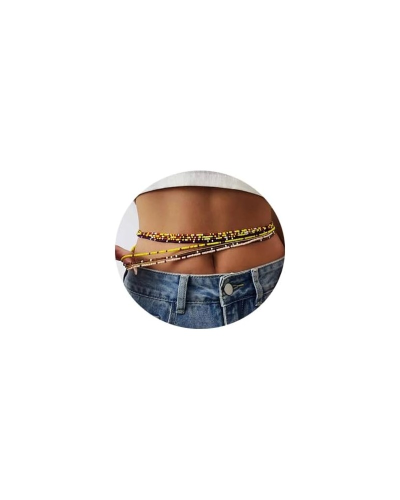 Waist Beads 9Pcs African Layered Ajustable Belly Chain Belly Beads WaistBeach Body chain Waist Jewelry for Women (B) $8.99 Bo...