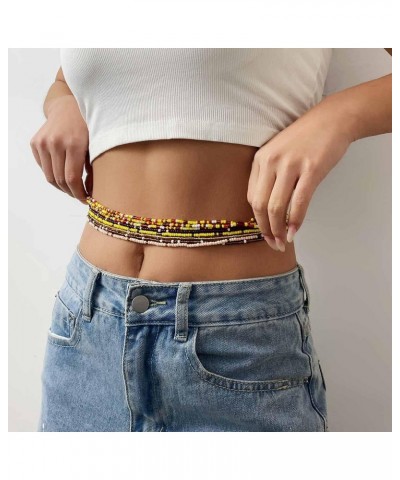 Waist Beads 9Pcs African Layered Ajustable Belly Chain Belly Beads WaistBeach Body chain Waist Jewelry for Women (B) $8.99 Bo...