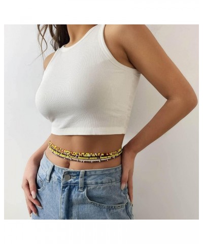 Waist Beads 9Pcs African Layered Ajustable Belly Chain Belly Beads WaistBeach Body chain Waist Jewelry for Women (B) $8.99 Bo...