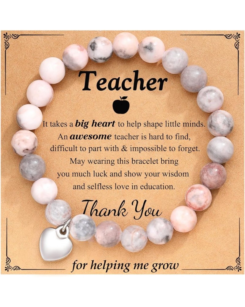 Teacher Appreciation Gifts, Teacher Gifts for Women, Teacher Birthday Retirement End of Year Gifts Teacher Bracelet Heart-Pin...