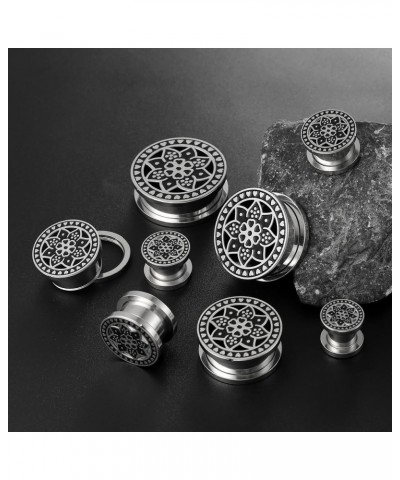 2PCS Floral Gauges for Ears, Hypoallergenic 316 Stainless Steel Plugs Tunels Gauuges for Stretched Ear 8mm-25mm (0G-1") Body ...