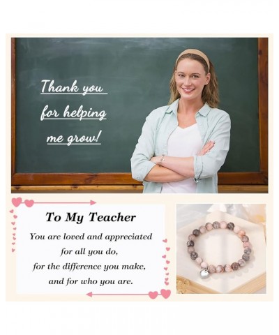 Teacher Appreciation Gifts, Teacher Gifts for Women, Teacher Birthday Retirement End of Year Gifts Teacher Bracelet Heart-Pin...