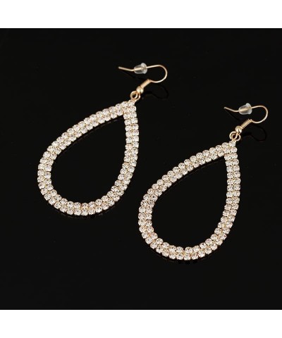 Sparkly Long Rhinestones Tassel Dangle Earrings Water Drop Statement Earrings Fashion Prom Jewelry BG $4.50 Earrings