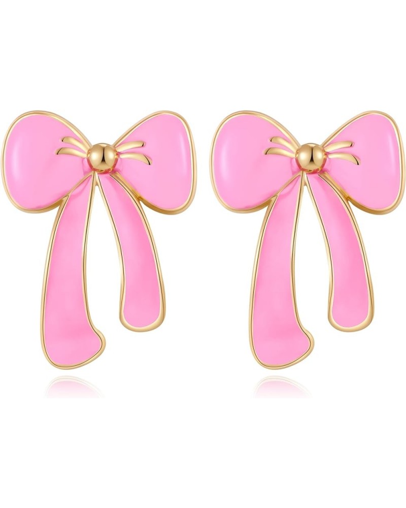 Gold Bow Stud Earrings for Women Fashion Jewelry Gift gold-9 $8.66 Earrings