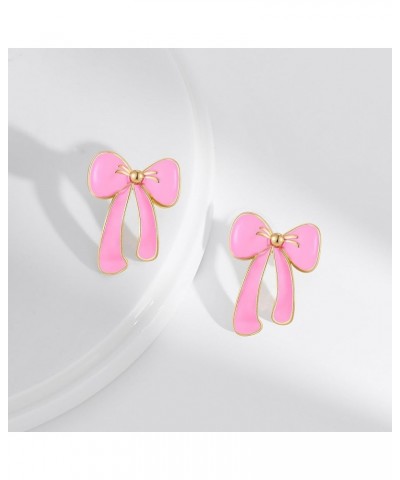 Gold Bow Stud Earrings for Women Fashion Jewelry Gift gold-9 $8.66 Earrings