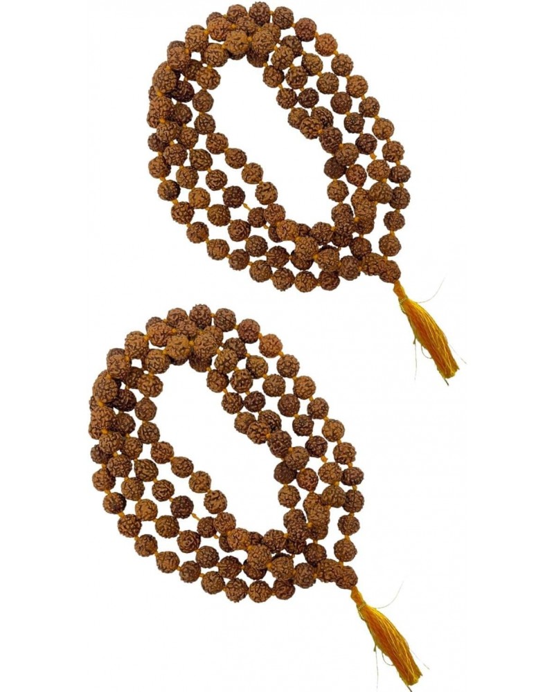 Rudraksha Mala 108+1 Beads Necklace, Seed Bead Natural Himalaya 5 face Panch Mukhi Rudraksha Seed, Prayer Beads, Wrist Mala W...