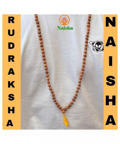 Rudraksha Mala 108+1 Beads Necklace, Seed Bead Natural Himalaya 5 face Panch Mukhi Rudraksha Seed, Prayer Beads, Wrist Mala W...