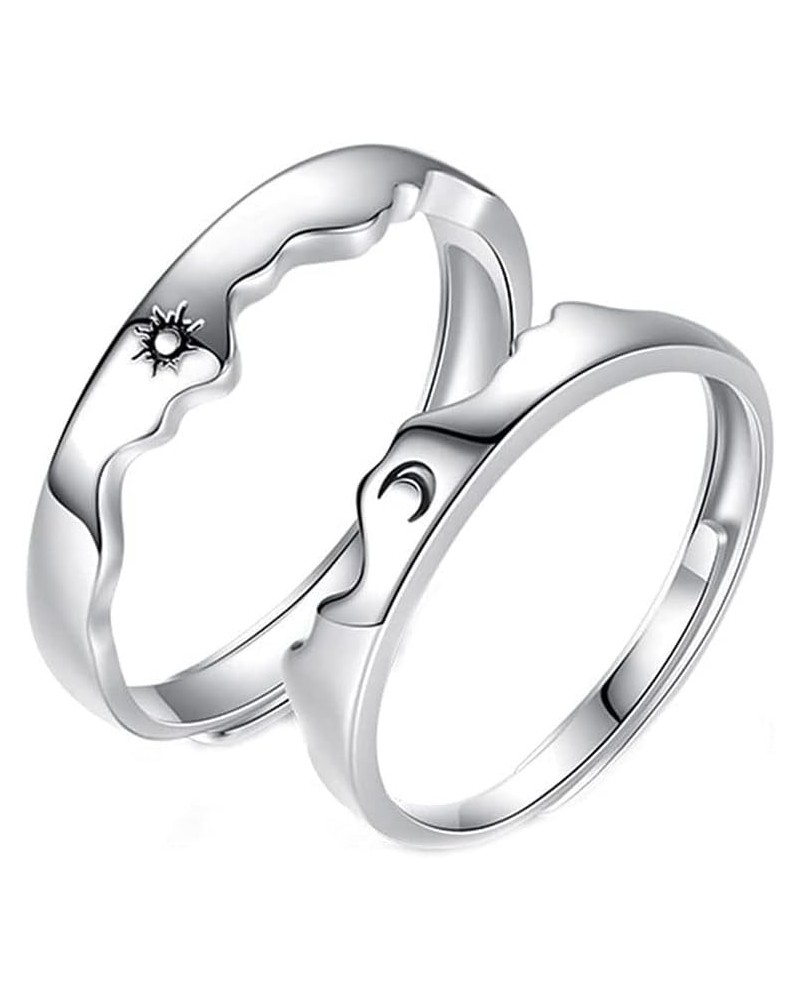 Couple Matching Rings Angel Devil Wings Dragon Arrow Open Rings Adjustable Sun Moon Promise Rings Set Friendship RingsCouple ...