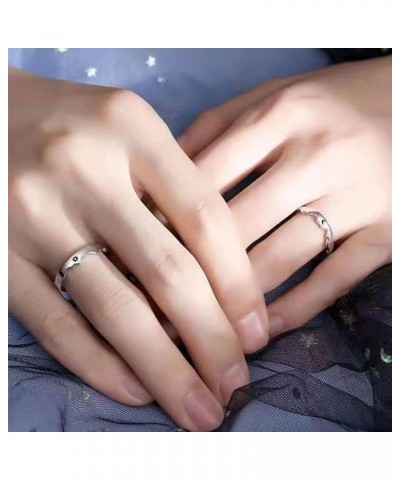 Couple Matching Rings Angel Devil Wings Dragon Arrow Open Rings Adjustable Sun Moon Promise Rings Set Friendship RingsCouple ...