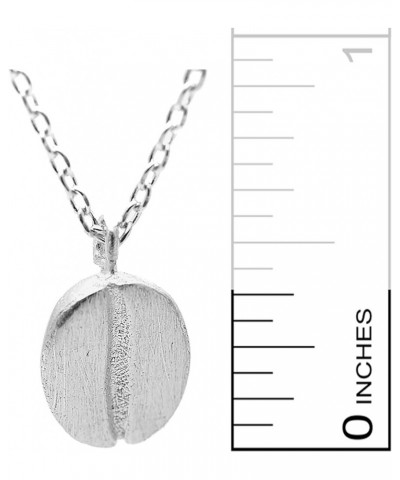 Handcrafted Brushed Metal Tiny Coffee Bean Necklace Silver $9.59 Necklaces