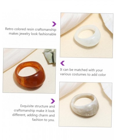 5pcs Resin Ring Rings Jewelry Fashion Ring Decoration Open Ring Wedding Ring s Gift for Friends Thick Dome Ring Resin Joint R...