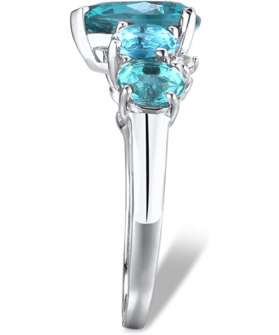 925 Sterling Silver Gemstone Ring Blue Glass Cubic Zirconia Statement Ring for Women $13.50 Rings