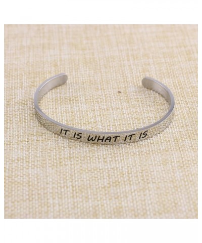 Inspirational Bracelets for Women Stainless Steel Mantra Cuff Bangle for Her It is what it is $8.53 Bracelets