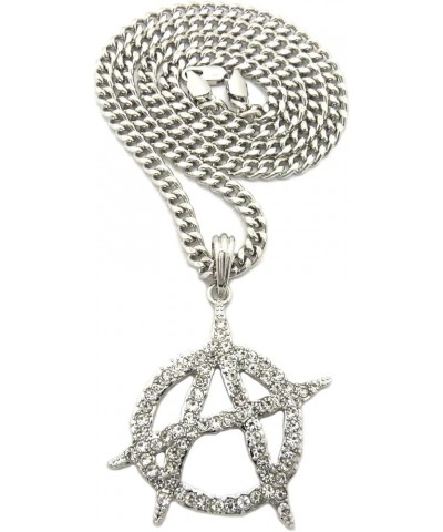 Anarchy Pendant with Cuban Necklace SM/SILVER/CUBAN/STNS $14.35 Necklaces