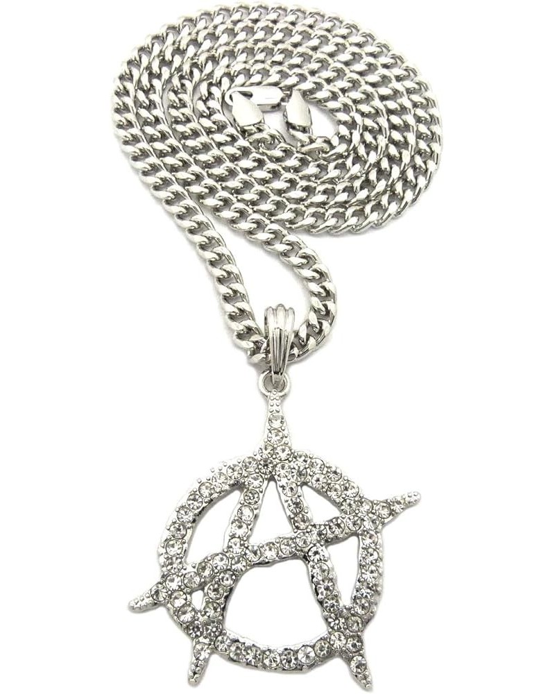 Anarchy Pendant with Cuban Necklace SM/SILVER/CUBAN/STNS $14.35 Necklaces