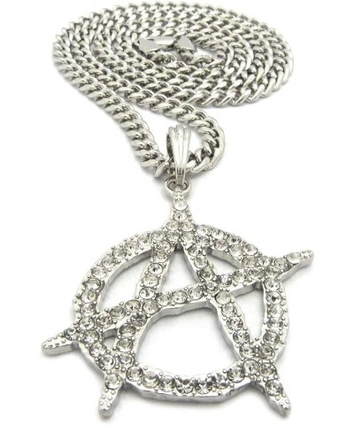 Anarchy Pendant with Cuban Necklace SM/SILVER/CUBAN/STNS $14.35 Necklaces