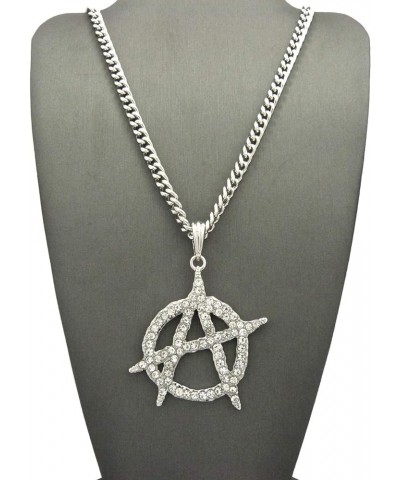 Anarchy Pendant with Cuban Necklace SM/SILVER/CUBAN/STNS $14.35 Necklaces