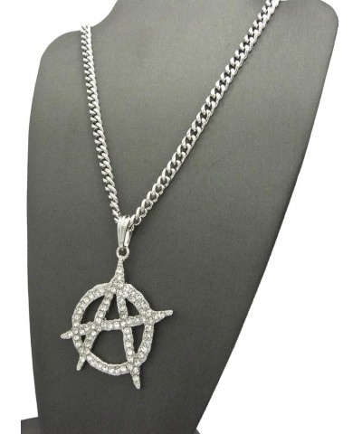 Anarchy Pendant with Cuban Necklace SM/SILVER/CUBAN/STNS $14.35 Necklaces