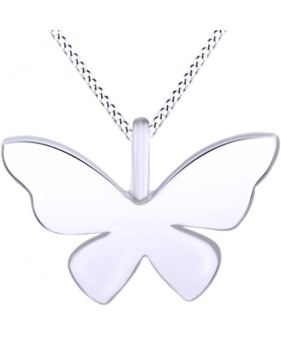 Silhouette Animal Love Charm Pendant Necklace in 925 Sterling Silver White Gold Over : Butterfly $17.99 Necklaces