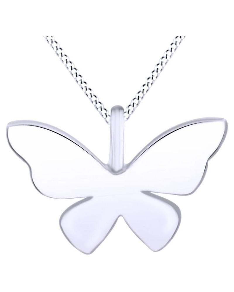 Silhouette Animal Love Charm Pendant Necklace in 925 Sterling Silver White Gold Over : Butterfly $17.99 Necklaces