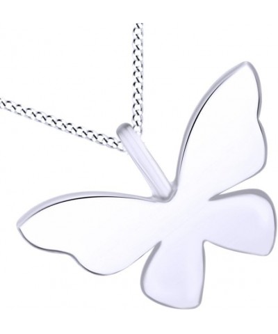 Silhouette Animal Love Charm Pendant Necklace in 925 Sterling Silver White Gold Over : Butterfly $17.99 Necklaces