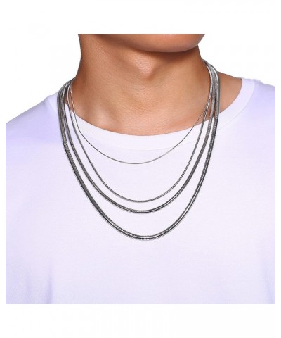 Stainless Steel 1mm-4mm Round Snake Chain Necklace for Women Girl Silver-2mm-24 Inches-1pack $7.83 Necklaces