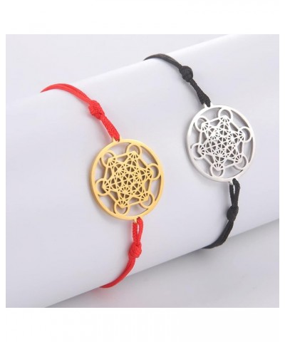 Metatron's Cube Bracelet For Women Men Stainless Steel Geometry Hollow Out Style Charm Angel Seal Circle Star Of David Pendan...