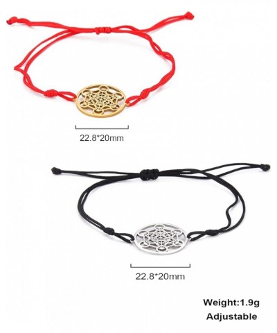 Metatron's Cube Bracelet For Women Men Stainless Steel Geometry Hollow Out Style Charm Angel Seal Circle Star Of David Pendan...