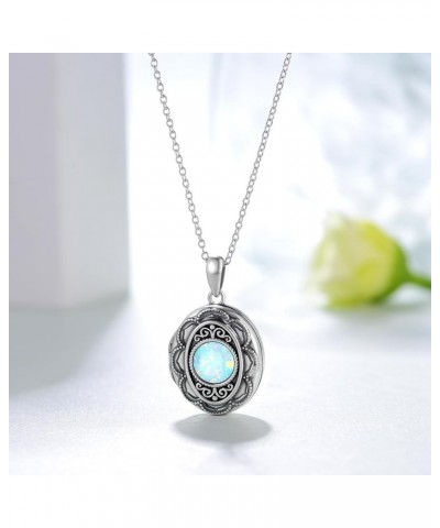 Locket Necklace for Women 925 Sterling Silver Photo Pendant Necklace that Holds Pictures Birthday Memorial Jewelry Gifts for ...