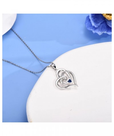 Heart Necklace for Women 925 Sterling Sliver Birthstone Heart Jewelry I Love You to The Moon and Back Necklaces for Mother Gi...