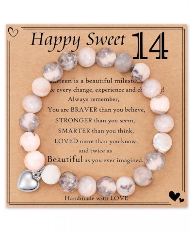 Birthday Gifts for Women Girls Natural Stone Birthday Bracelet 13 14 15 16 17 18 19 20 21 30 40 50 60 70 80 Year old Gifts fo...