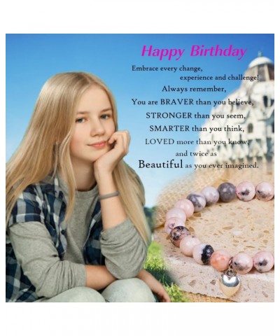 Birthday Gifts for Women Girls Natural Stone Birthday Bracelet 13 14 15 16 17 18 19 20 21 30 40 50 60 70 80 Year old Gifts fo...