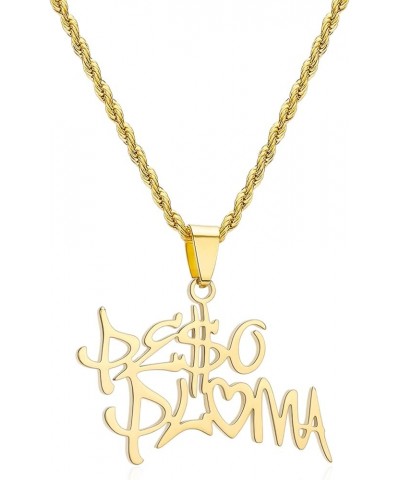 Rapper Necklace with Rope Chain Merch Outfit Signature Neckace for Men women Gift for Fans gold $11.99 Necklaces