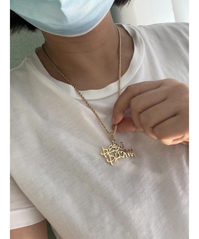 Rapper Necklace with Rope Chain Merch Outfit Signature Neckace for Men women Gift for Fans gold $11.99 Necklaces