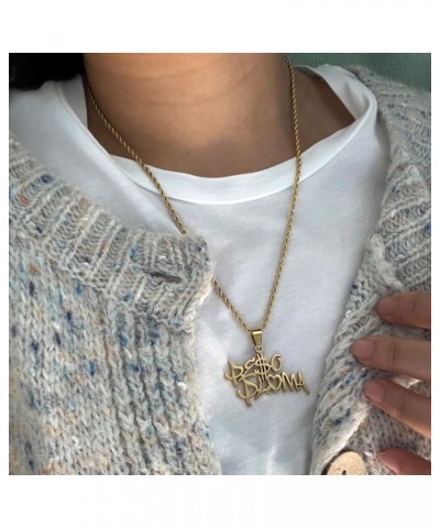 Rapper Necklace with Rope Chain Merch Outfit Signature Neckace for Men women Gift for Fans gold $11.99 Necklaces