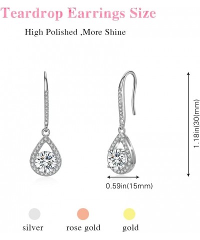 4/6 Pairs Bridesmaids Proposal Gift Bridesmaids Earrings Classic Cubic Zirconia Teardrop Dangle Earrings for Women Girls I Co...