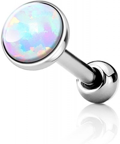 16g Surgical Steel Synthetic Opal Cartilage Stud Earring White 1pc (4mm) $12.87 Body Jewelry