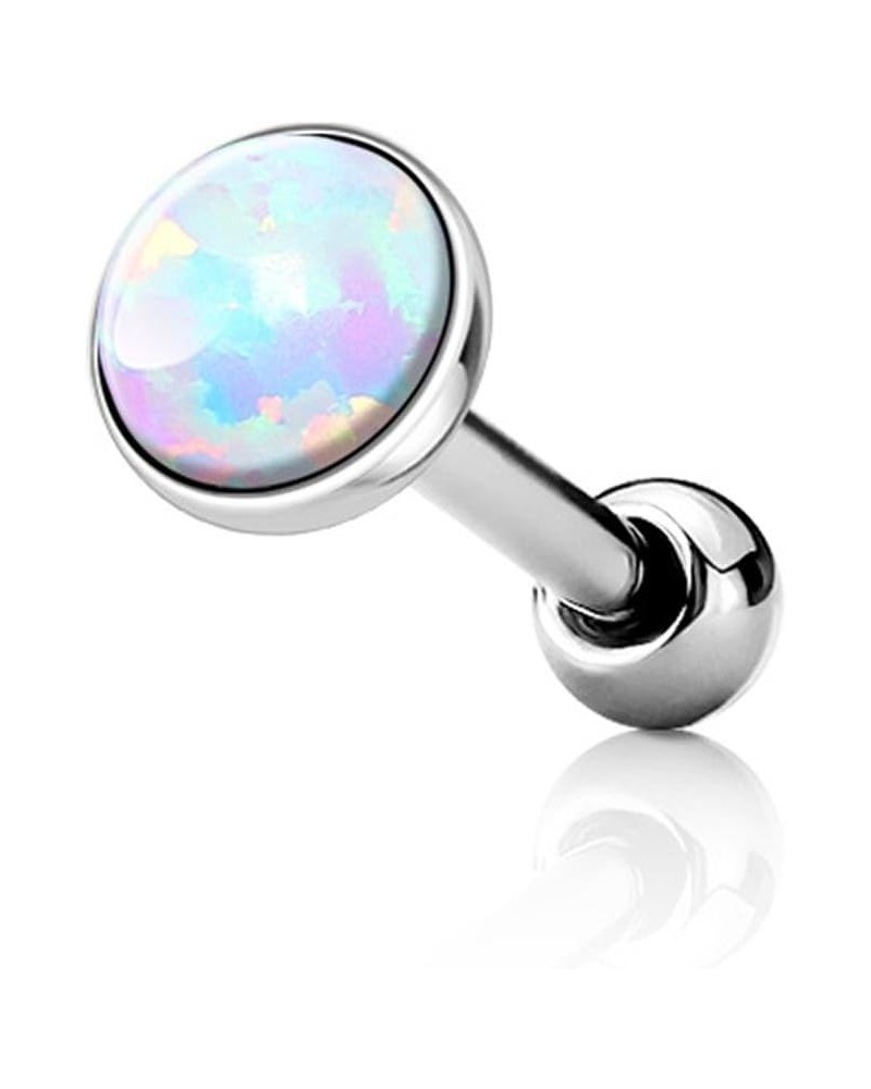 16g Surgical Steel Synthetic Opal Cartilage Stud Earring White 1pc (4mm) $12.87 Body Jewelry