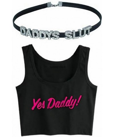 2 Pieces Set DADDY'S SLUT and CUM SLUT Choker Necklaces,Rhinestone Chokers For Women Honey Princess Hotwife,Cute Sexy Dad Col...