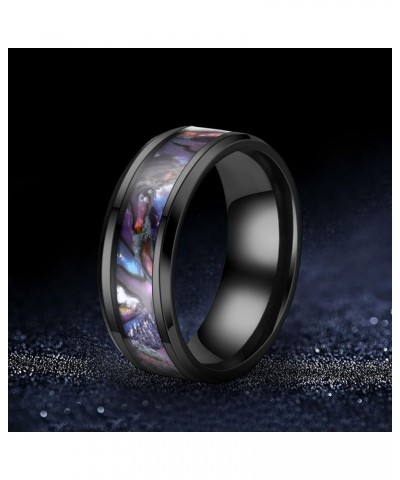 8MM Stainless Steel Rainbow Color Sandblasted Rings Wedding Band Rings for Women Rings for Men Frosted Rings Geometry Rings S...