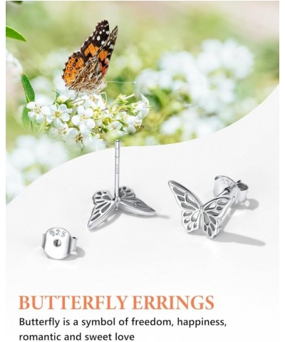 925 Sterling Silver Butterfly Stud Earrings/Butterfly Wing Earrings, Dainty Butterfly Earrings for Women Girls, Come with Box...