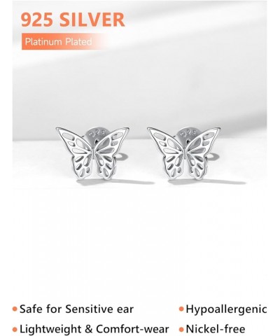 925 Sterling Silver Butterfly Stud Earrings/Butterfly Wing Earrings, Dainty Butterfly Earrings for Women Girls, Come with Box...