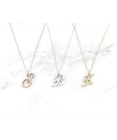 A-Z Letter Pendant Necklace for Women 14k Gold/Rose Gold Plated or 925 Sterling Silver Cute Pretty Dainty Girls Women's Capit...