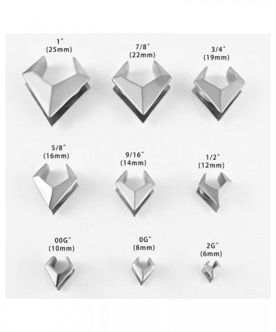 2PCS Ear Gauges Cool Rhombus Saddle Ear Plugs Body Piercing Tunnels 316 Stainless Steel Hypoallergenic Earrings Plugs for Ear...